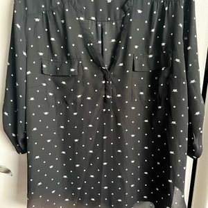 Torrid cat print Harper blouse